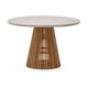 Kave Home Alcaufar tuintafel Ø120 cm Massief Teakhout en Grijs Cement