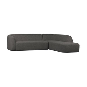 WOOOD Sloping hoekbank rechts Grijs/Zwart Melange