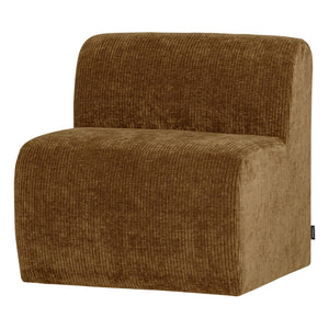 WOOOD Mojo Base eetkamerbank 84 cm met rugleuning rib Honinggeel