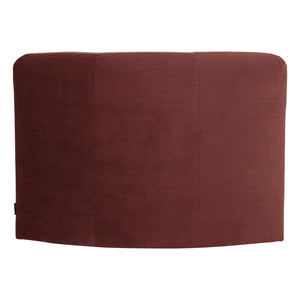 WOOOD Mojo Base eetbank hoek met rugleuning velvet Kastanjebruin