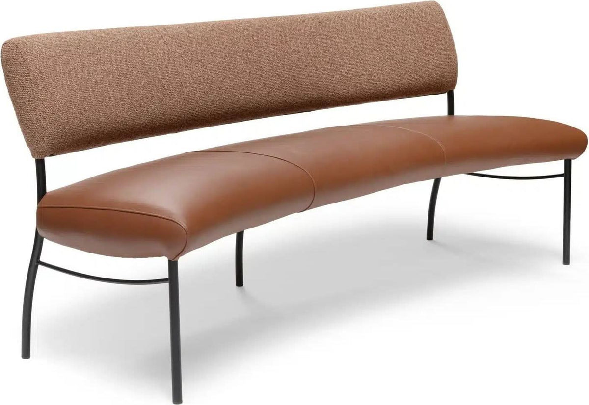 Bree's New World Arc ronde eetkamerbank 200 cm duo Cognac