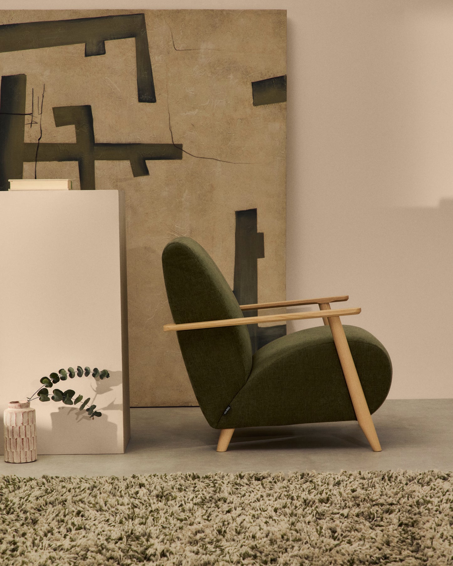 Kave Home Meghan fauteuil Groen naturel