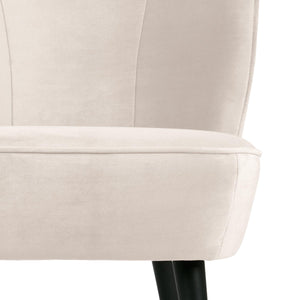 WOOOD Sara fauteuil velvet Off-White
