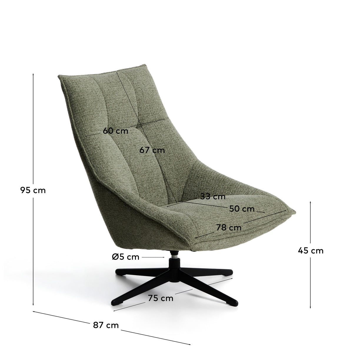 Kave Home Dirala fauteuil Light green