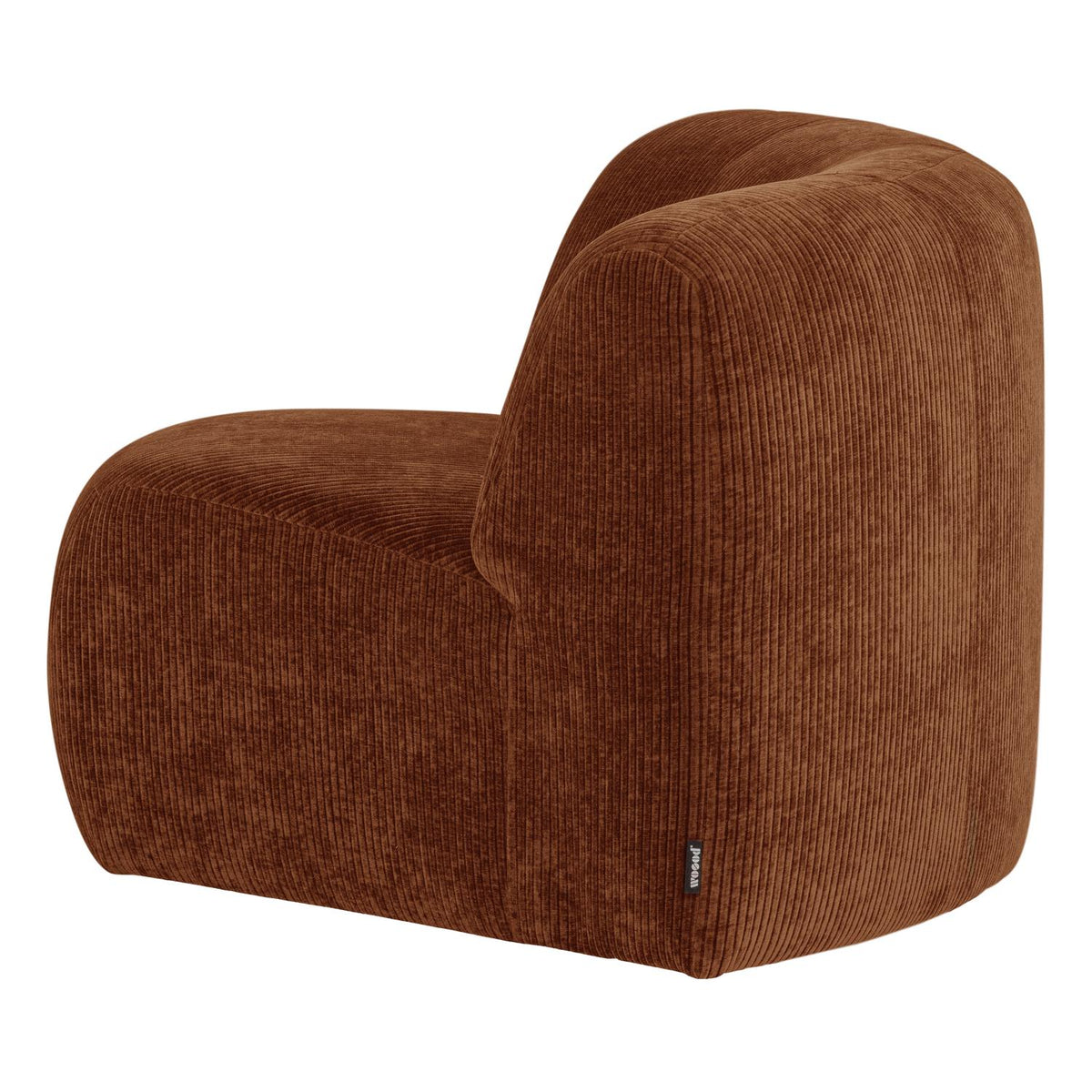 WOOOD Mojo Base bank hoekelement rond rib Roestbruin