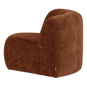 WOOOD Mojo Base bank hoekelement rond rib Roestbruin