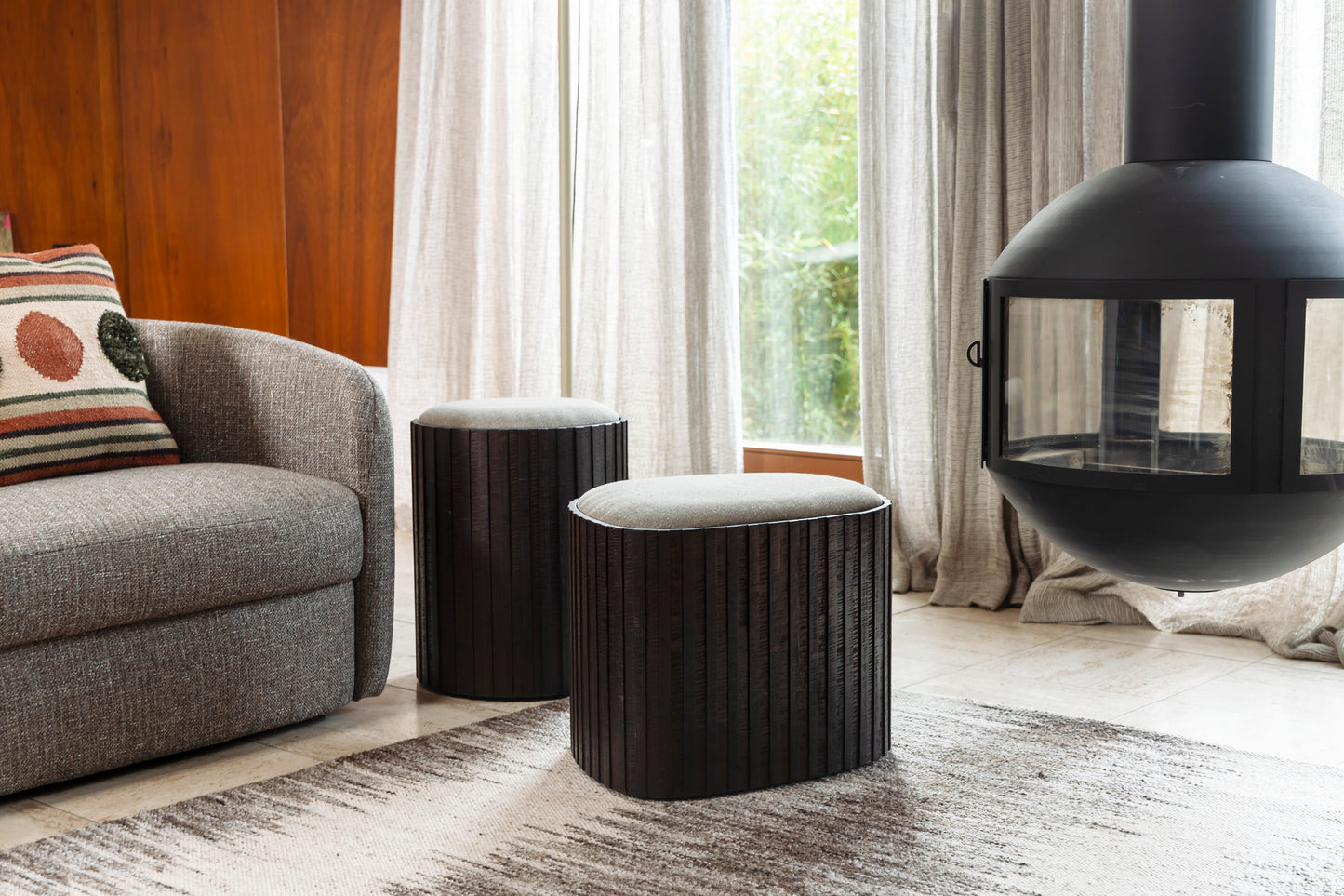 Dutchbone Bay poef laag