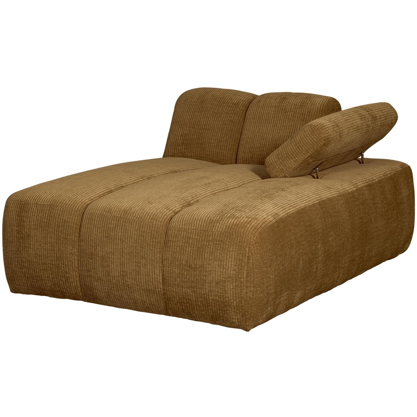 WOOOD Mojo chaise longue bank arm rechts ribstof Honinggeel