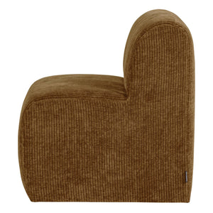 WOOOD Mojo Base eetkamerbank 84 cm met rugleuning rib Honinggeel