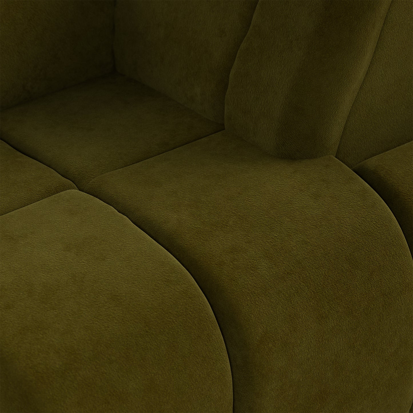 HKliving Wave bank right high arm Royal Velvet Olive