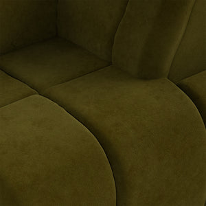 HKliving Wave bank right high arm Royal Velvet Olive