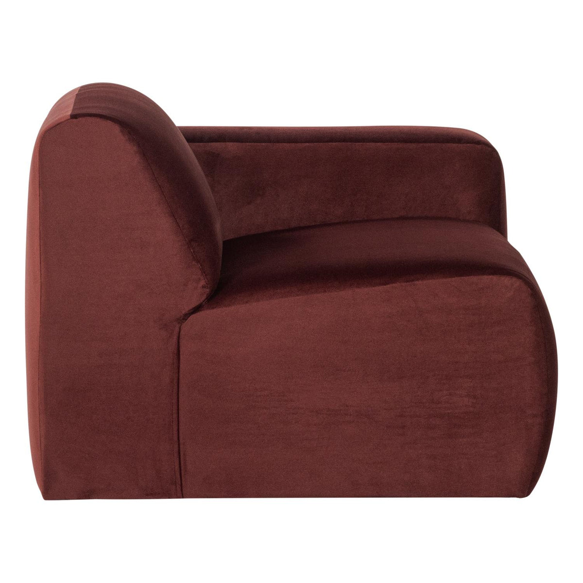 WOOOD Mojo Base 1-zits bank arm rechts velvet Kastanjebruin