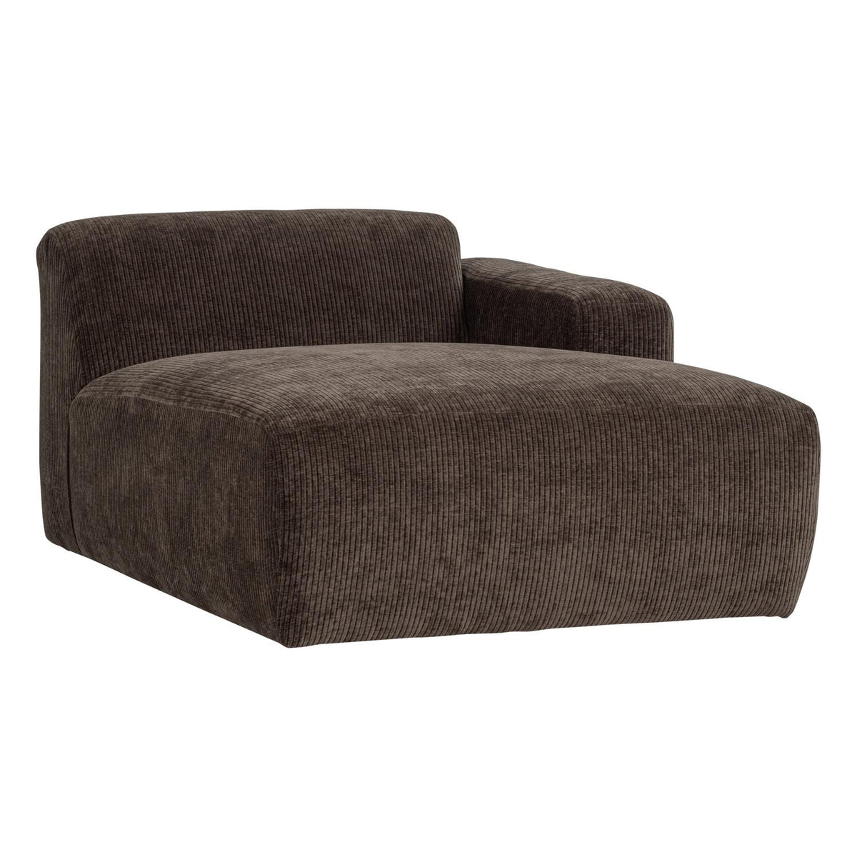 WOOOD Mojo Base chaise longue bank arm rechts rib Bruin