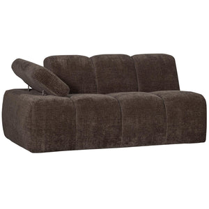 WOOOD Mojo 1,5-zits bank arm links ribstof Bruin