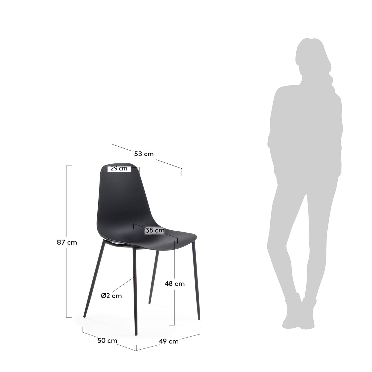 Kave Home Whatts eetkamerstoel Black