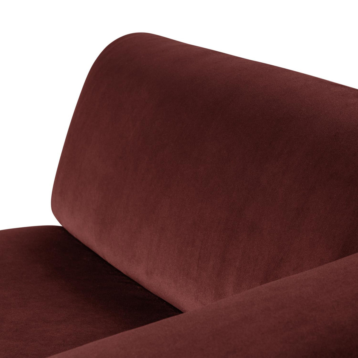 WOOOD Mojo Base chaise longue bank arm rechts velvet Kastanjebruin