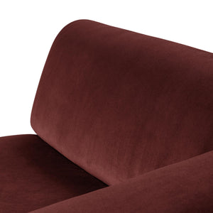 WOOOD Mojo Base chaise longue bank arm rechts velvet Kastanjebruin
