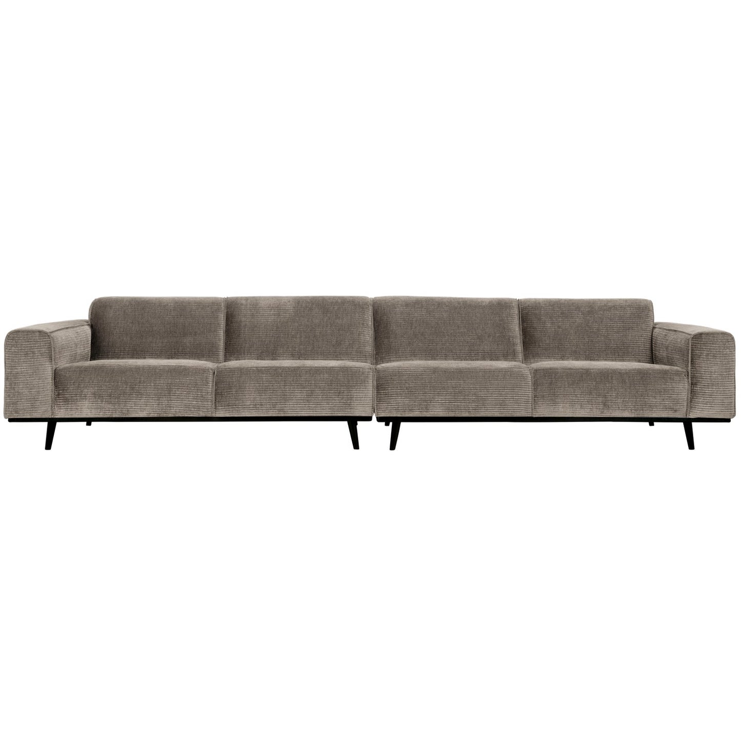 WOOOD Statement XL 4-zits bank 372 cm Ribstof Kleigrijs