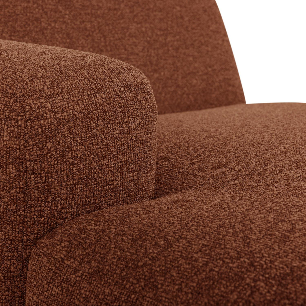WOOOD Mojo Base chaise longue bank arm links bouclé Roestbruin