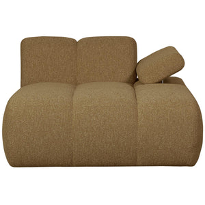WOOOD Mojo chaise longue bank arm rechts bouclé Geel/Bruin Melange