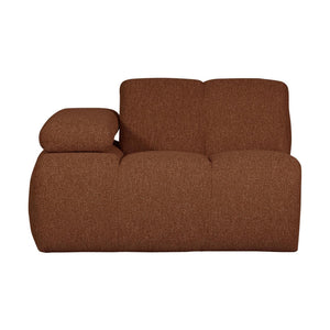 WOOOD Mojo 1-zits bank arm links bouclé Roestbruin