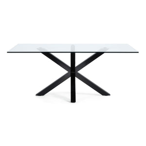 Kave Home Argo eettafel rechthoek 200x100 cm Clear/Black