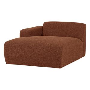 WOOOD Mojo Base chaise longue bank arm links bouclé Roestbruin