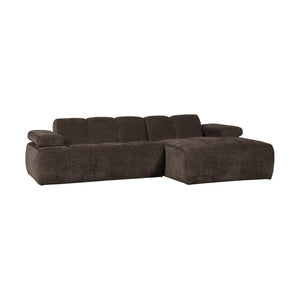 WOOOD Mojo chaise longue bank rechts ribstof Bruin