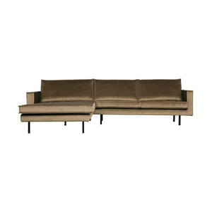 WOOOD Rodeo bank chaise longue links velvet Taupe