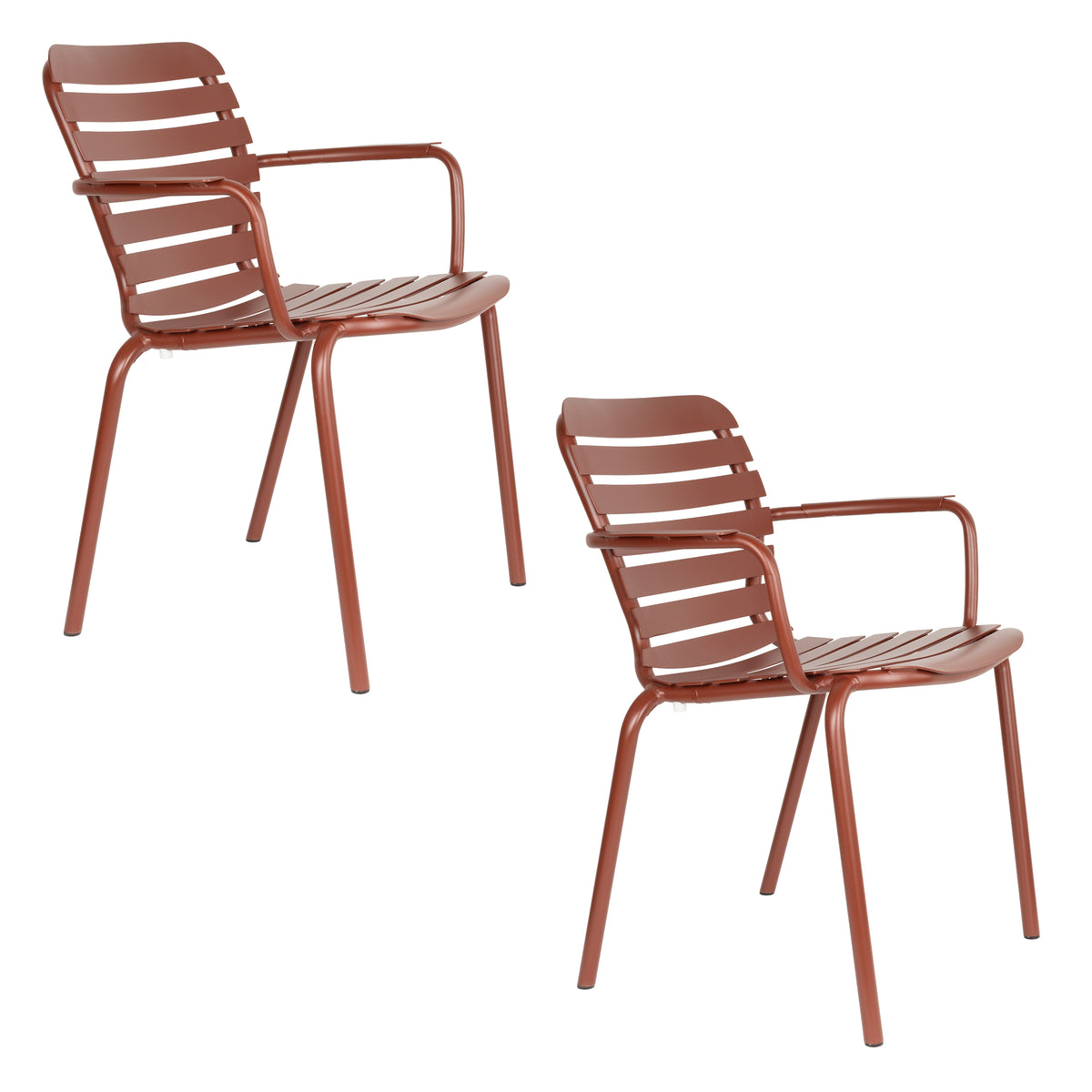 Zuiver Vondel tuinstoel met armleuning Red