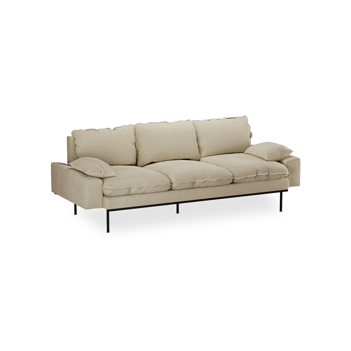 HKliving Retro 3-zitsbank Corduroy Rib Hay