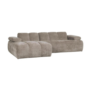 WOOOD Mojo chaise longue bank links ribstof Donkerzand