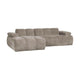 WOOOD Mojo chaise longue bank links ribstof Donkerzand