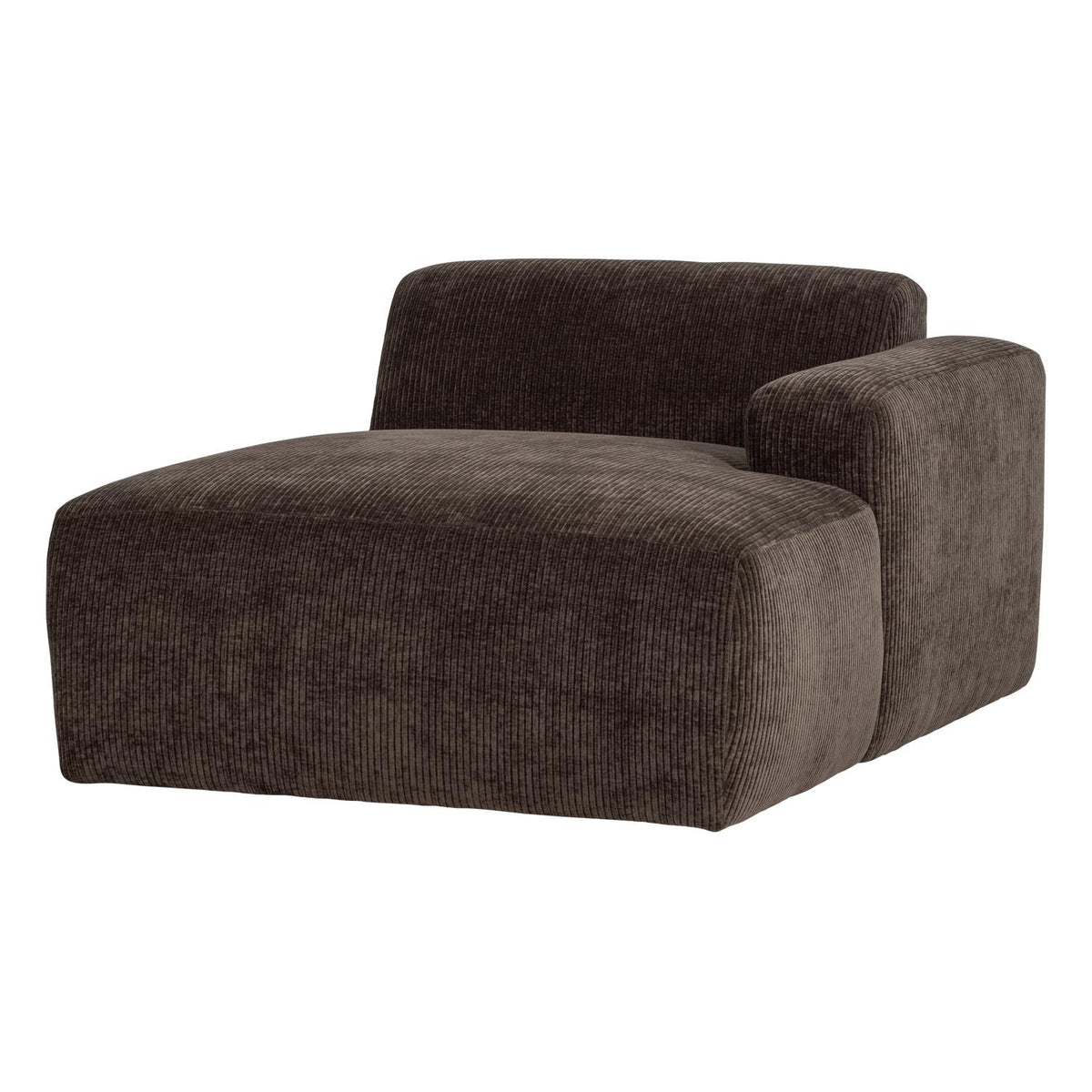 WOOOD Mojo Base chaise longue bank arm rechts rib Bruin
