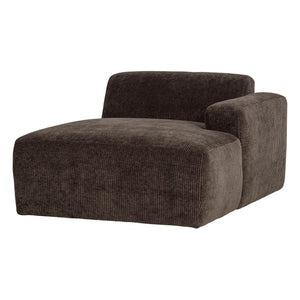 WOOOD Mojo Base chaise longue bank arm rechts rib Bruin