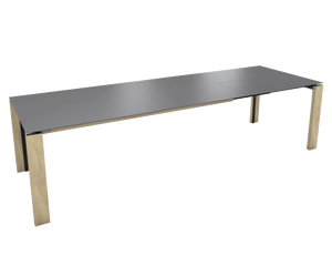 Mobitec Terra T0601 eettafel uitschuifbaar 180(280)x90 cm keramiek Nero poot eiken naturel