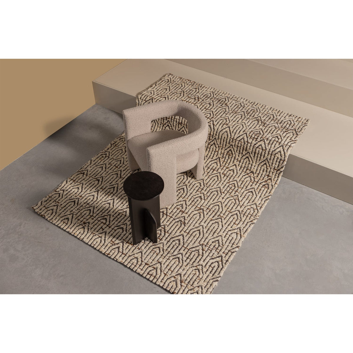 WOOOD Tiwa fauteuil bouclé Beige
