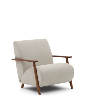 Kave Home Meghan fauteuil Pearl walnoot