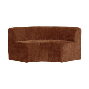 WOOOD Mojo Base eetbank halfronde hoek rugleuning rib Roestbruin