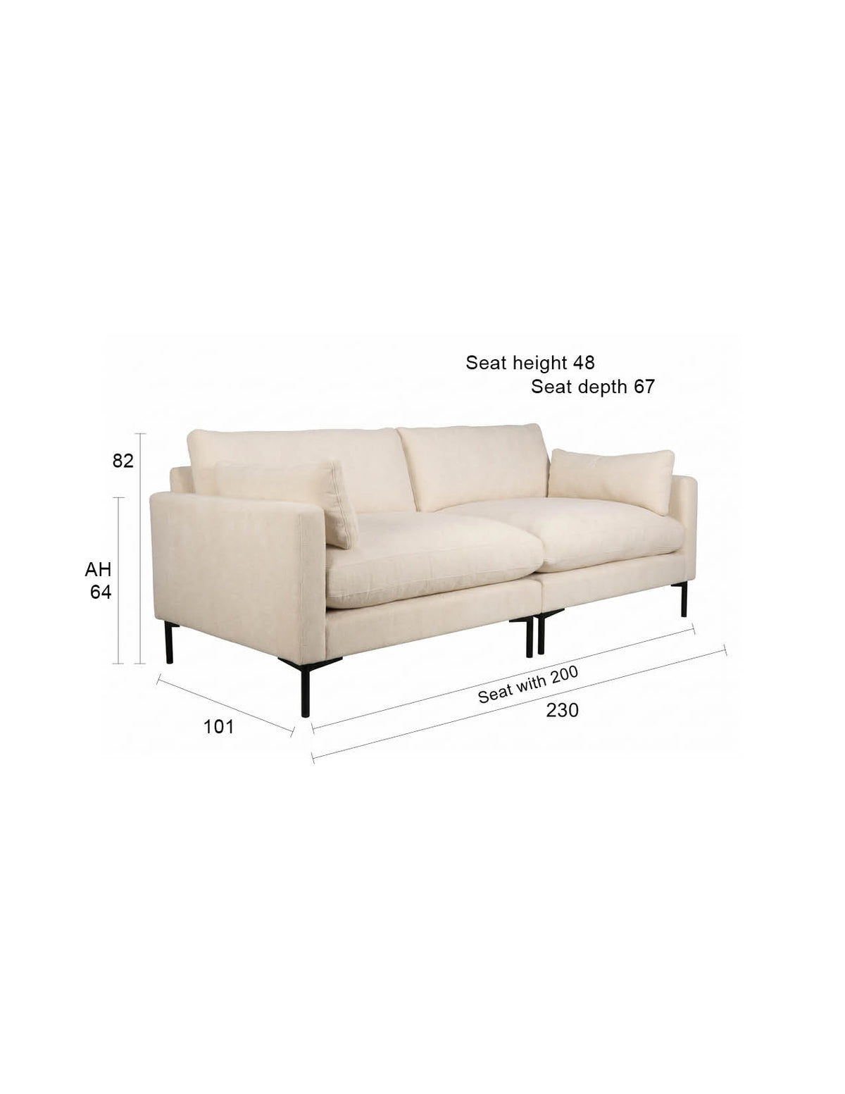 Zuiver Summer bank 3-zits Beige