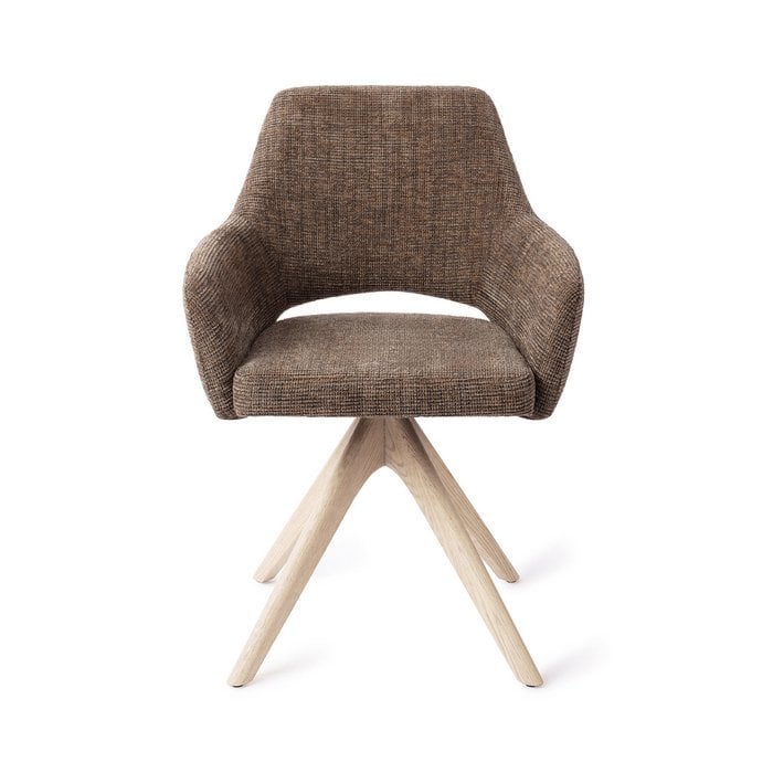 Jesper Home Yanai eetkamerstoel Checked Chestnut revolve oak bleach