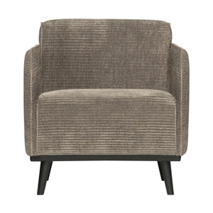 WOOOD Statement fauteuil met arm Ribstof Kleigrijs