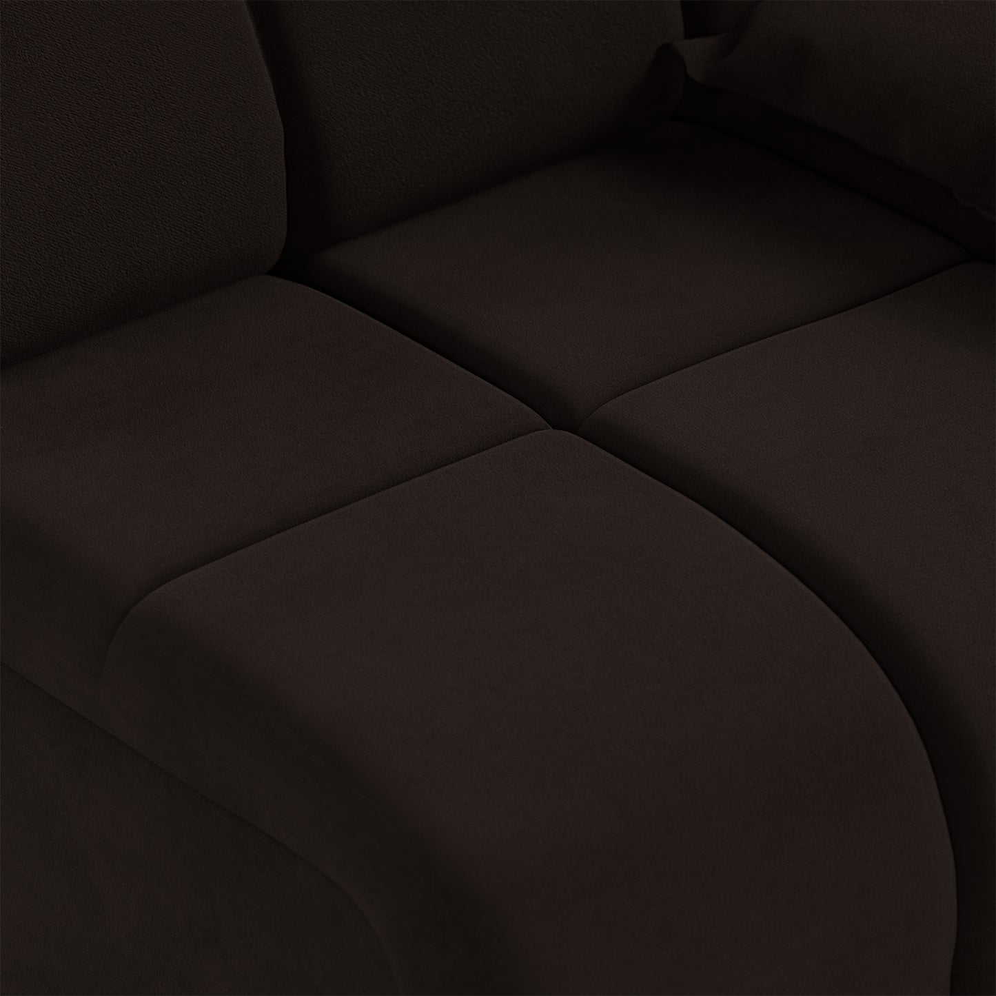 HKliving Wave bank right low arm Royal Velvet Espresso