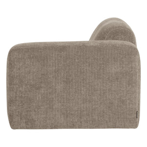 WOOOD Mojo Base 1-zits bank arm rechts rib Donkerzand
