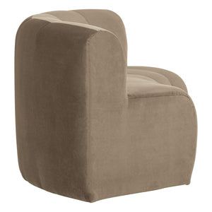 WOOOD Mojo Base eetbank halfronde hoek rugleuning velvet Khaki