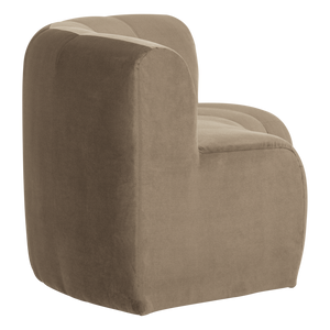 WOOOD Mojo Base eetbank halfronde hoek rugleuning velvet Khaki