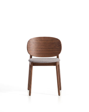 Kave Home Ludara eetkamerstoel chenille Grijs/Brown