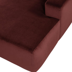 WOOOD Mojo Base chaise longue bank arm rechts velvet Kastanjebruin