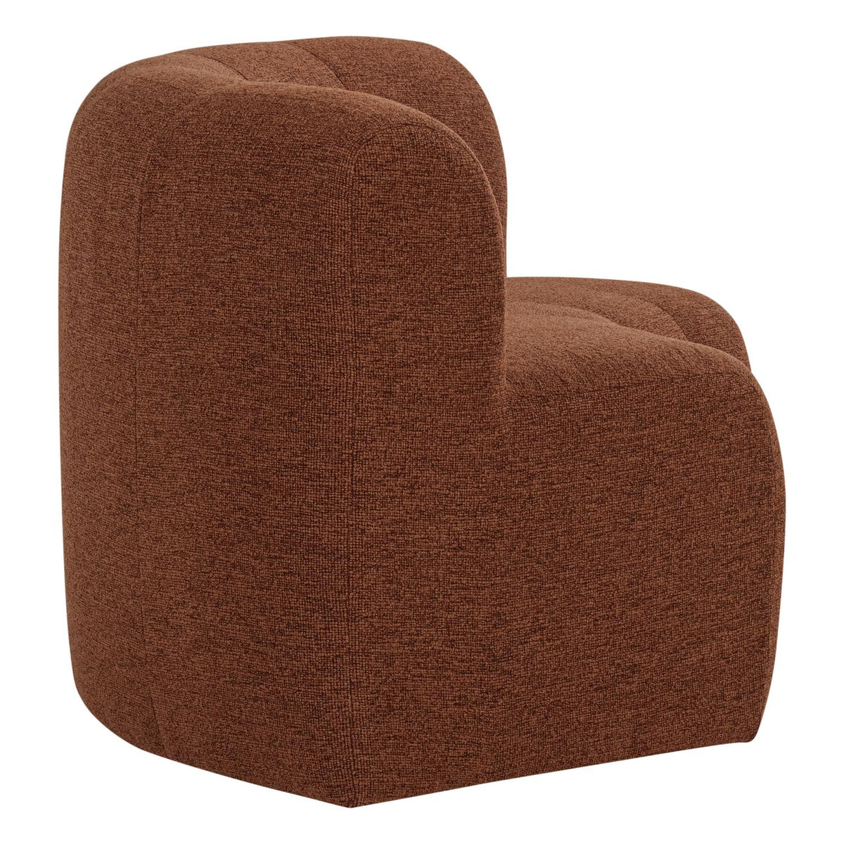 WOOOD Mojo Base eetbank halfronde hoek rugleuning bouclé Roestbruin