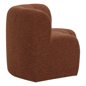 WOOOD Mojo Base eetbank halfronde hoek rugleuning bouclé Roestbruin